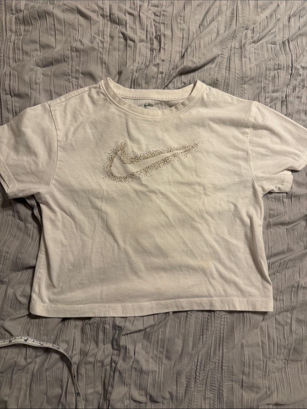 Nike White Tee with Sparkle Swoosh